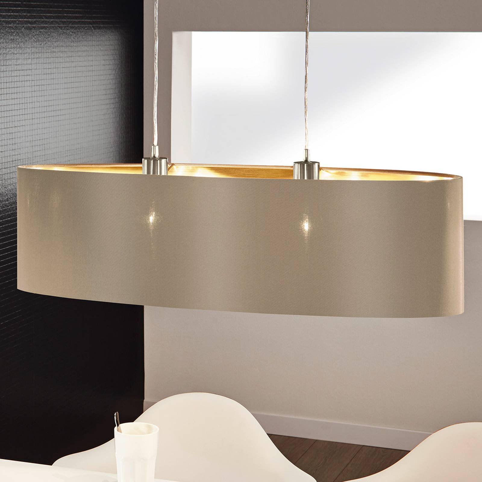 Hengelampe Maserlo oval, taupe-gull