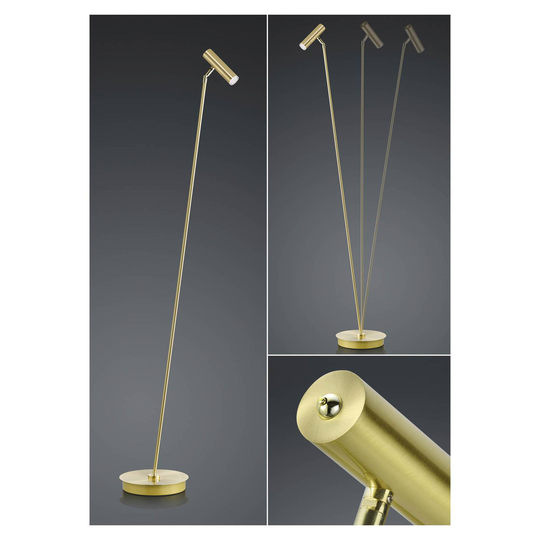 B-Leuchten Tom LED-gulvlampe, dimbar, messing