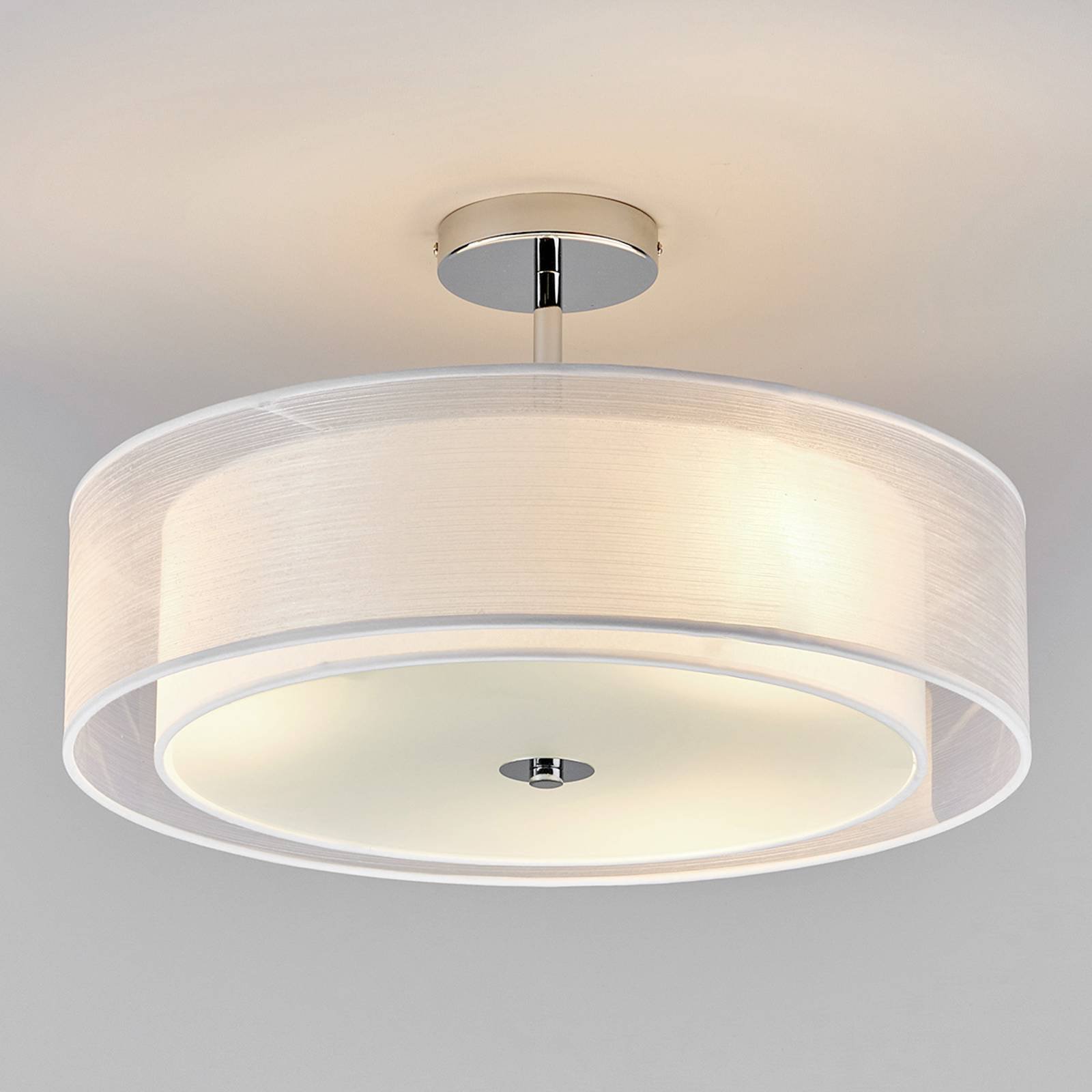 LED-taklampe Pikka med hvit skjerm