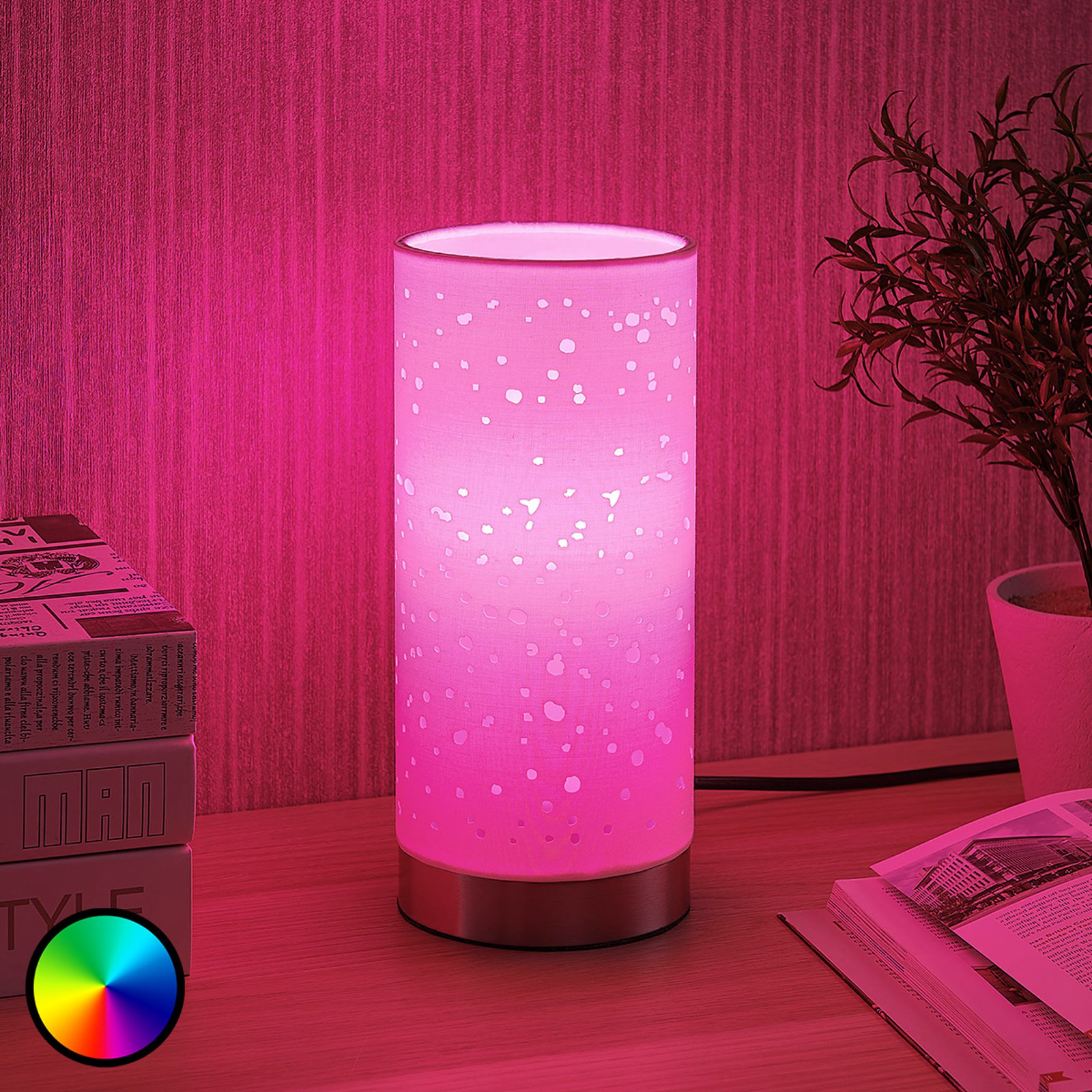 Lindby Smart LED-bordlampen Alwine med prikker