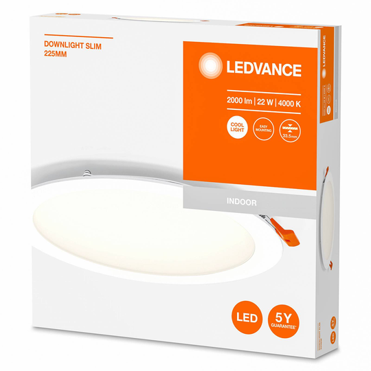 LEDVANCE Recess Slim LED-lampe Ø22cm 4000K