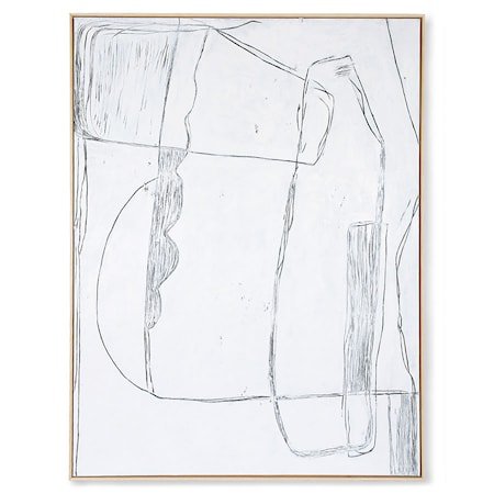 Framed Brutalism Painting White 120x160 cm