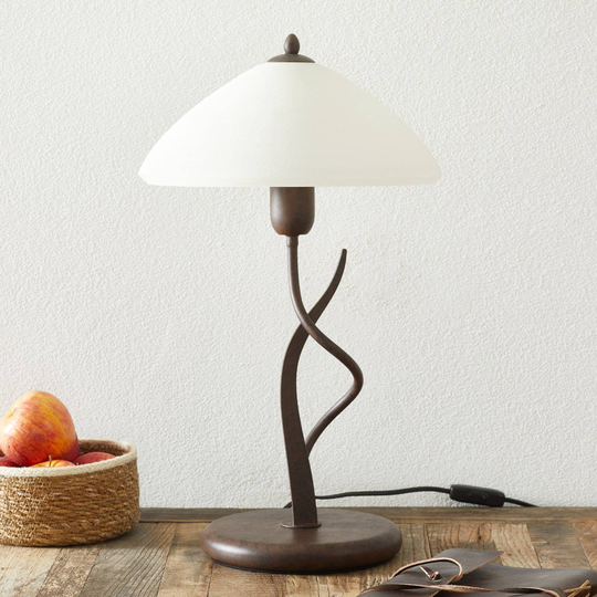 Bordlampe Samuele i landlig stil, krem