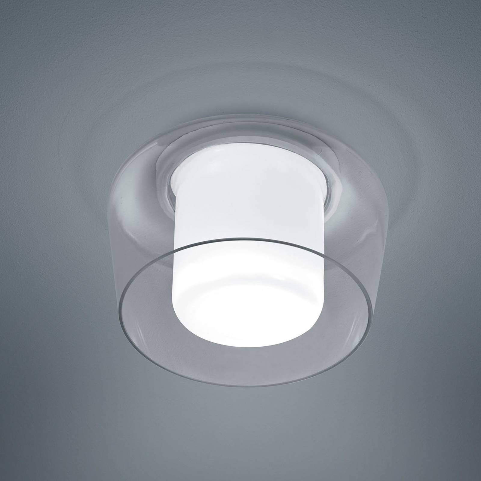 Helestra Canio taklampe av glass, klar utvendig