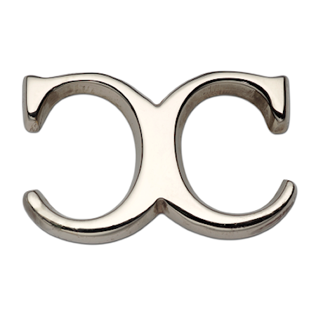 Knopp Monogram Förnicklad Mässing