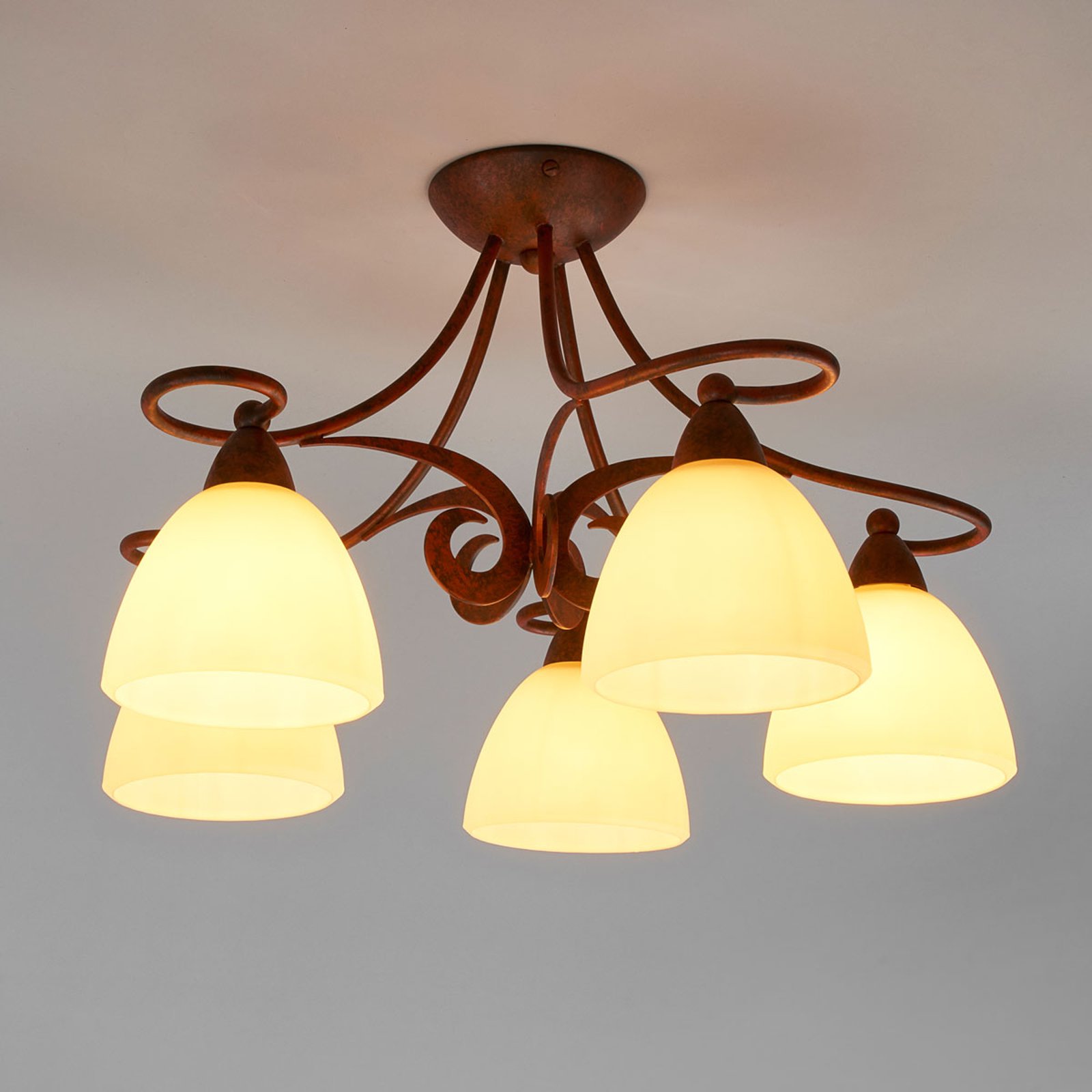 Ginevra rustikk taklampe - 5 lyskilder