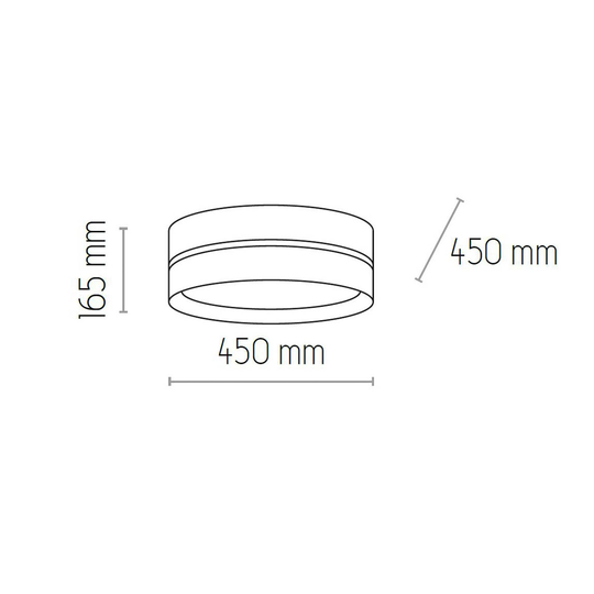 Taklampe Linobianco, Ø 45 cm