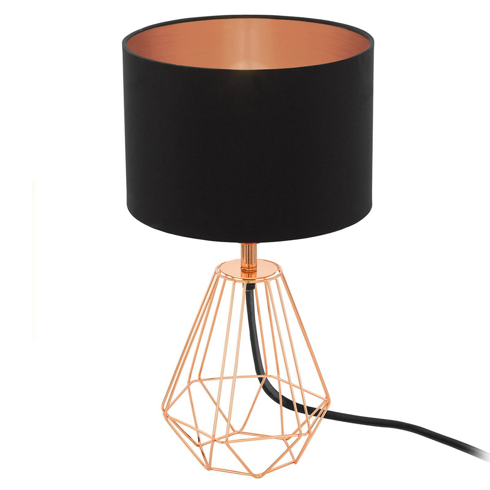 Bordlampe Carlton 2, svart-kobber