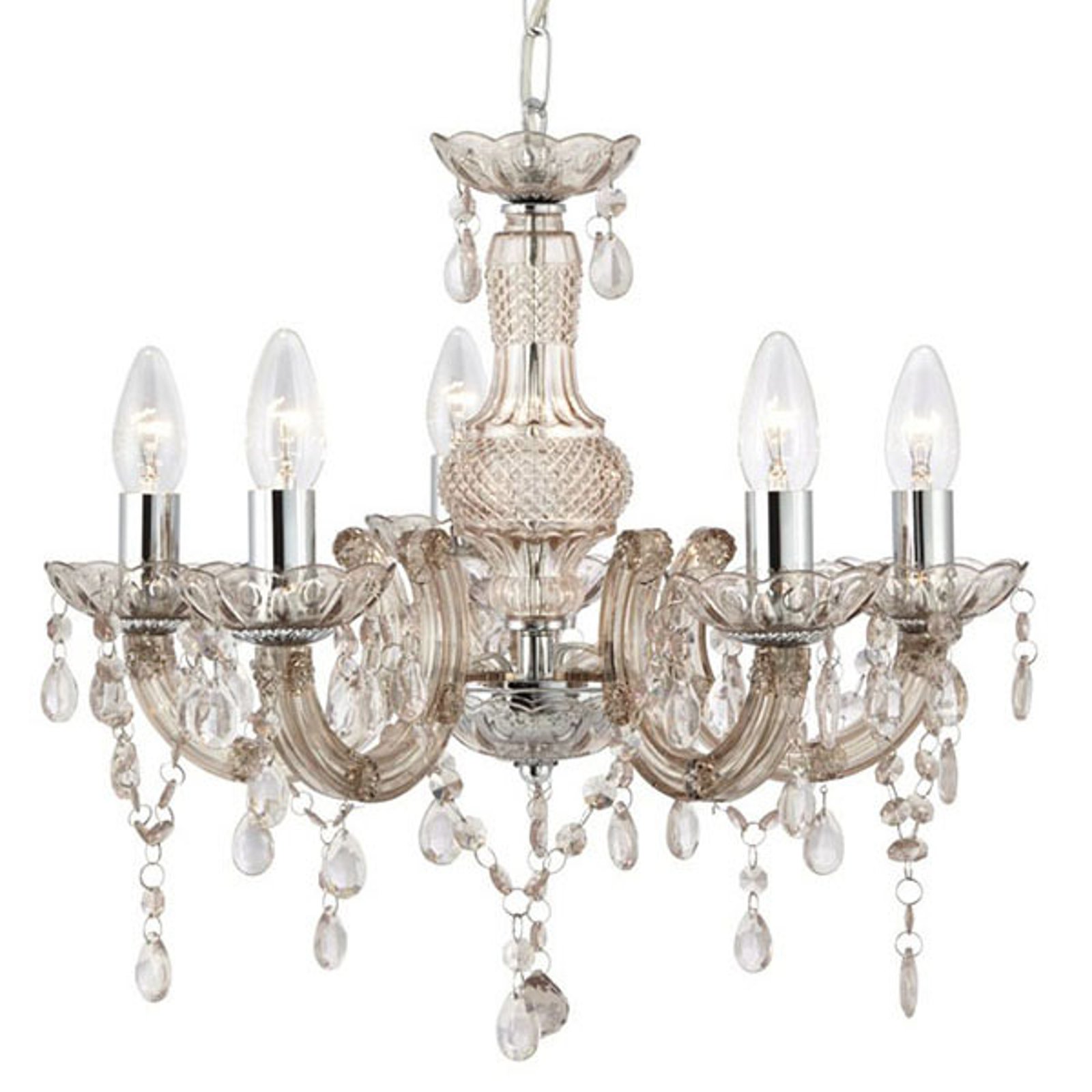 Lysekrone Marie Therese, brun, 5 lyskilder
