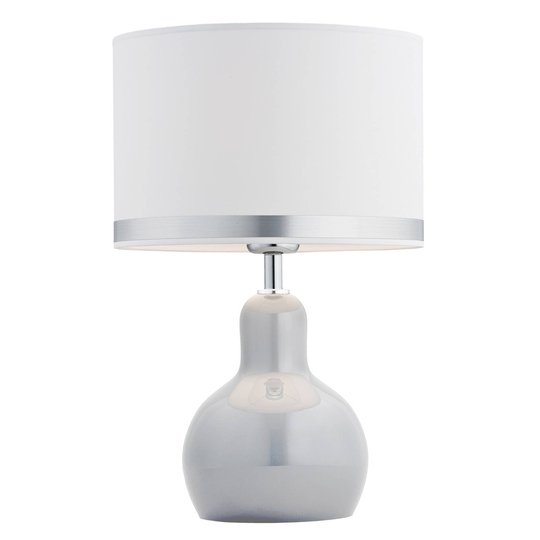 Bordlampe Lona med stoffskjerm, fot gjennomsiktig