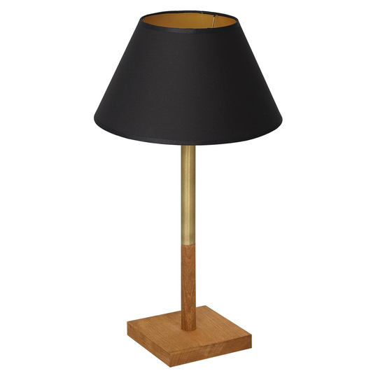 Bordlampe Strilo konisk messing/svart/gull