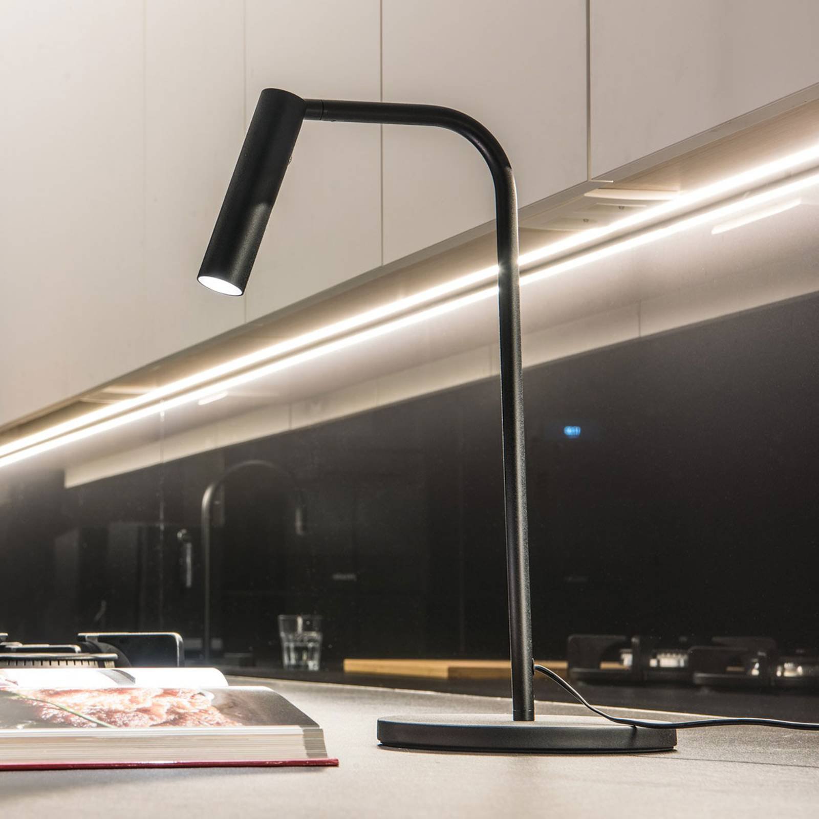 SLV Karpo LED-bordlampe med dimmer, svart