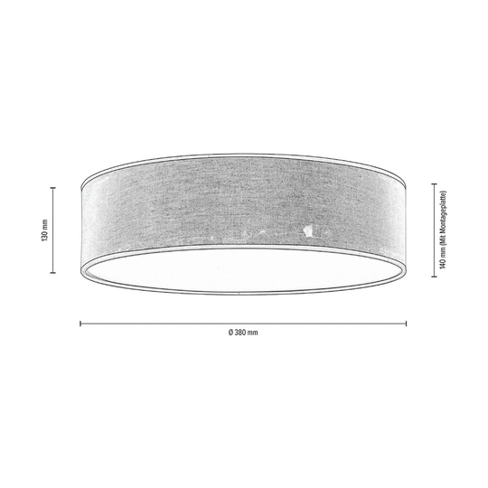 Taklampe Canvas, beige, Ø 38 cm