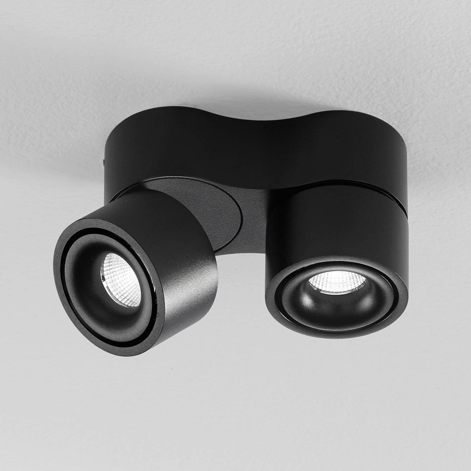 Egger Clippo S Duo LED-takspot, svart, 3 000 K