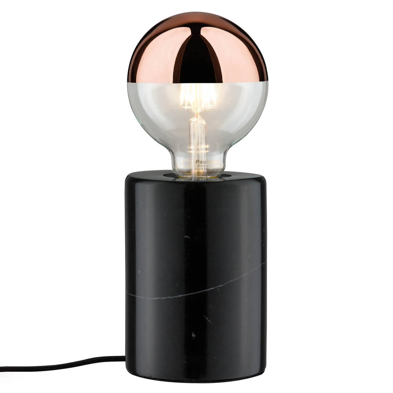 Svart marmor - bordlampe Nordin