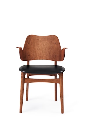 Gesture stol S svart skinn Teak