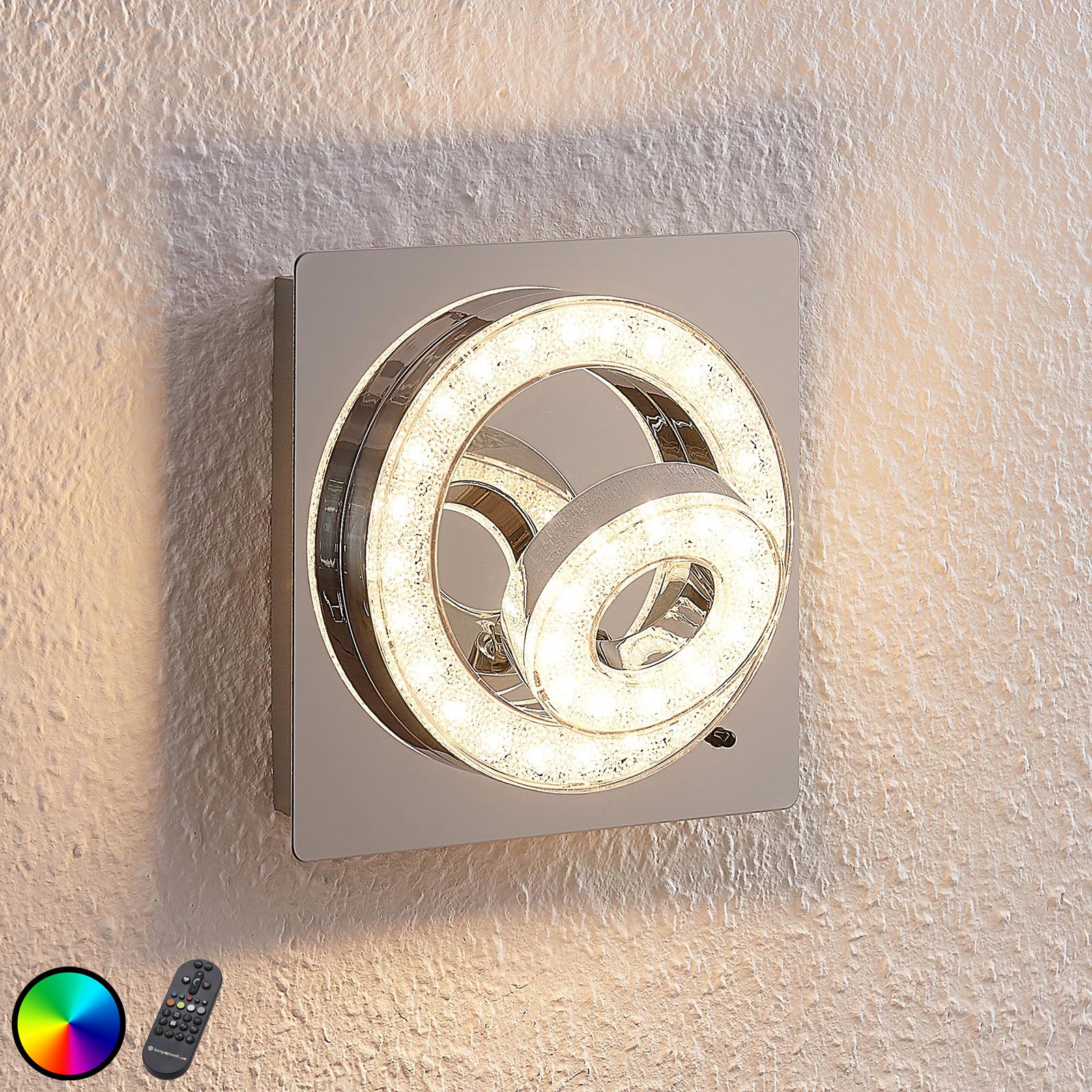 LED-taklampe Milian , RGBW 17x17cm