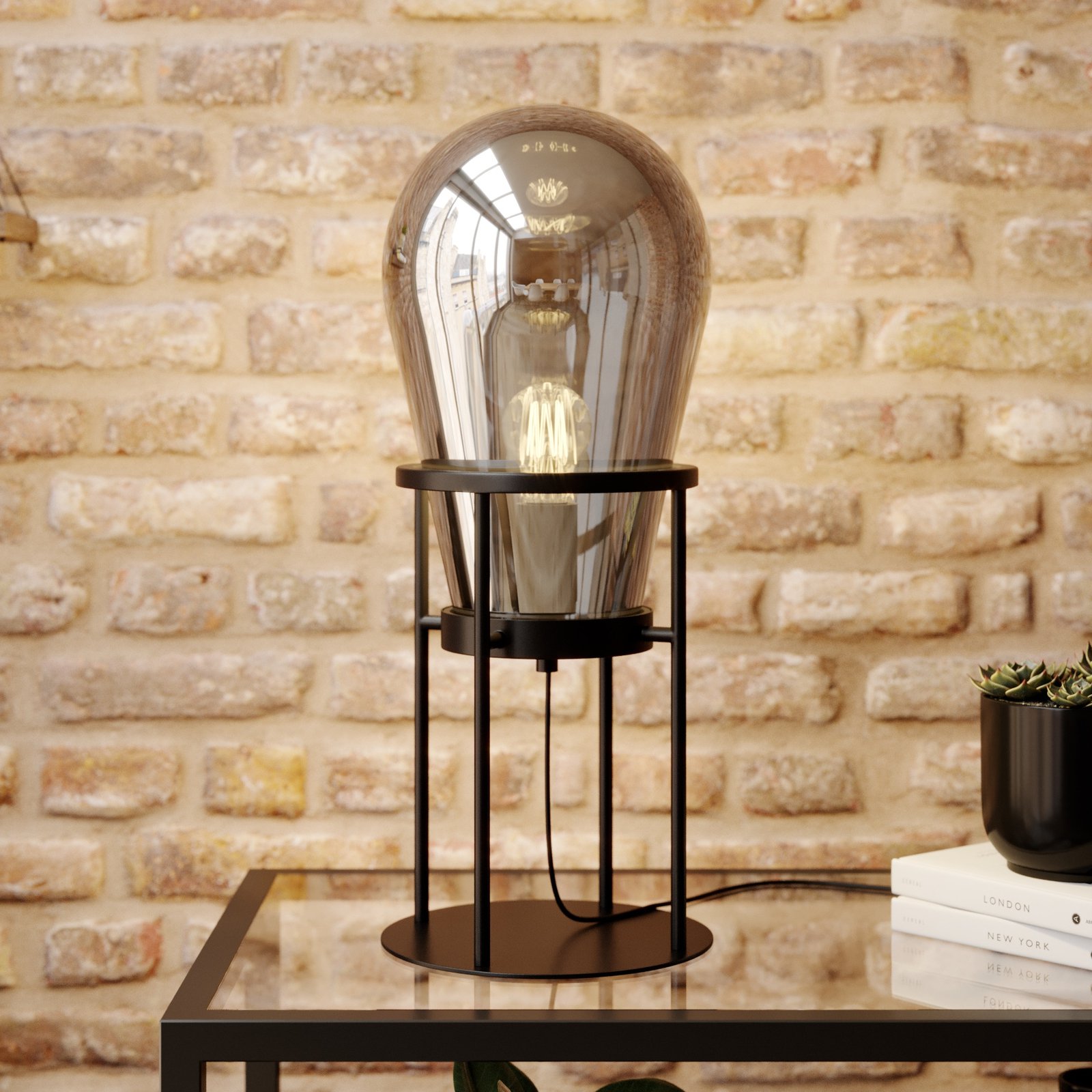 Lucande Viyan bordlampe med glassballong