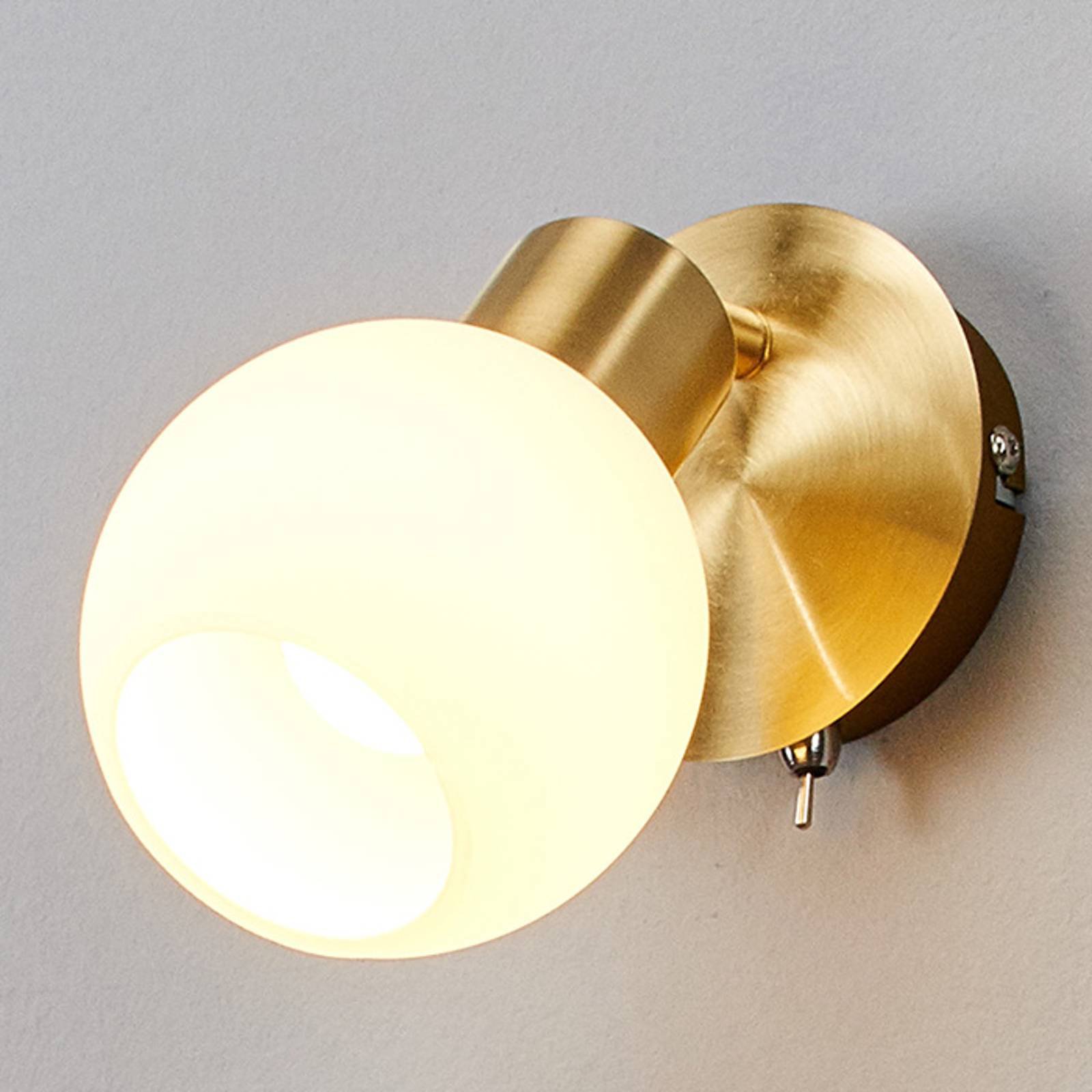 Ettpunkts LED-vegglampe Elaina, messing