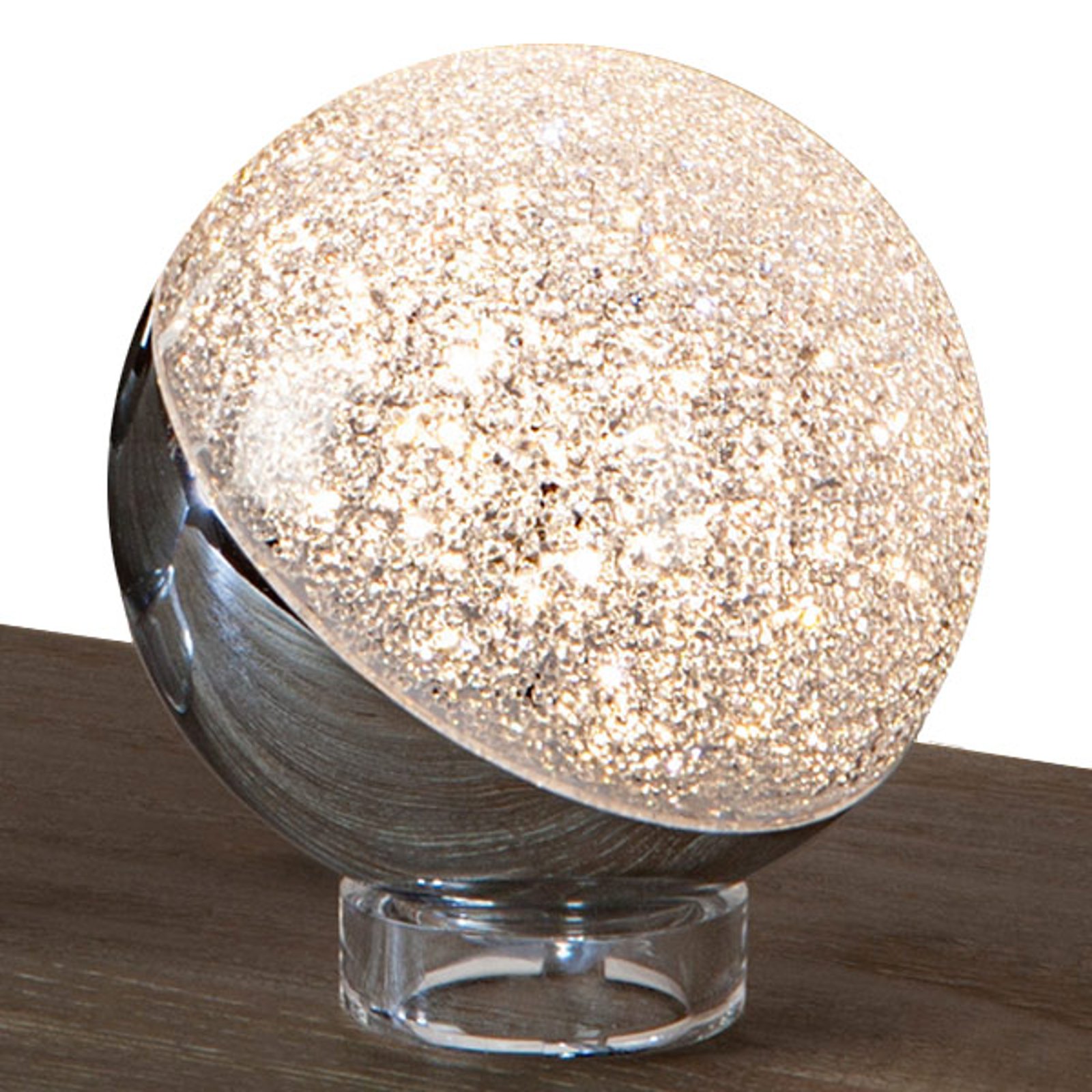LED-bordlampe Sphere, krom, Ø 12 cm