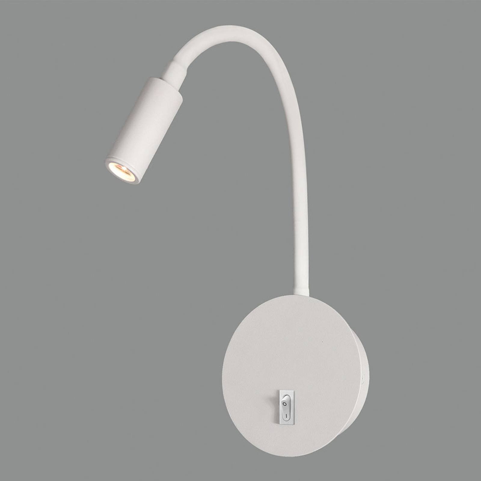 LED-vegglampe Lyon med fleksibel arm, hvit