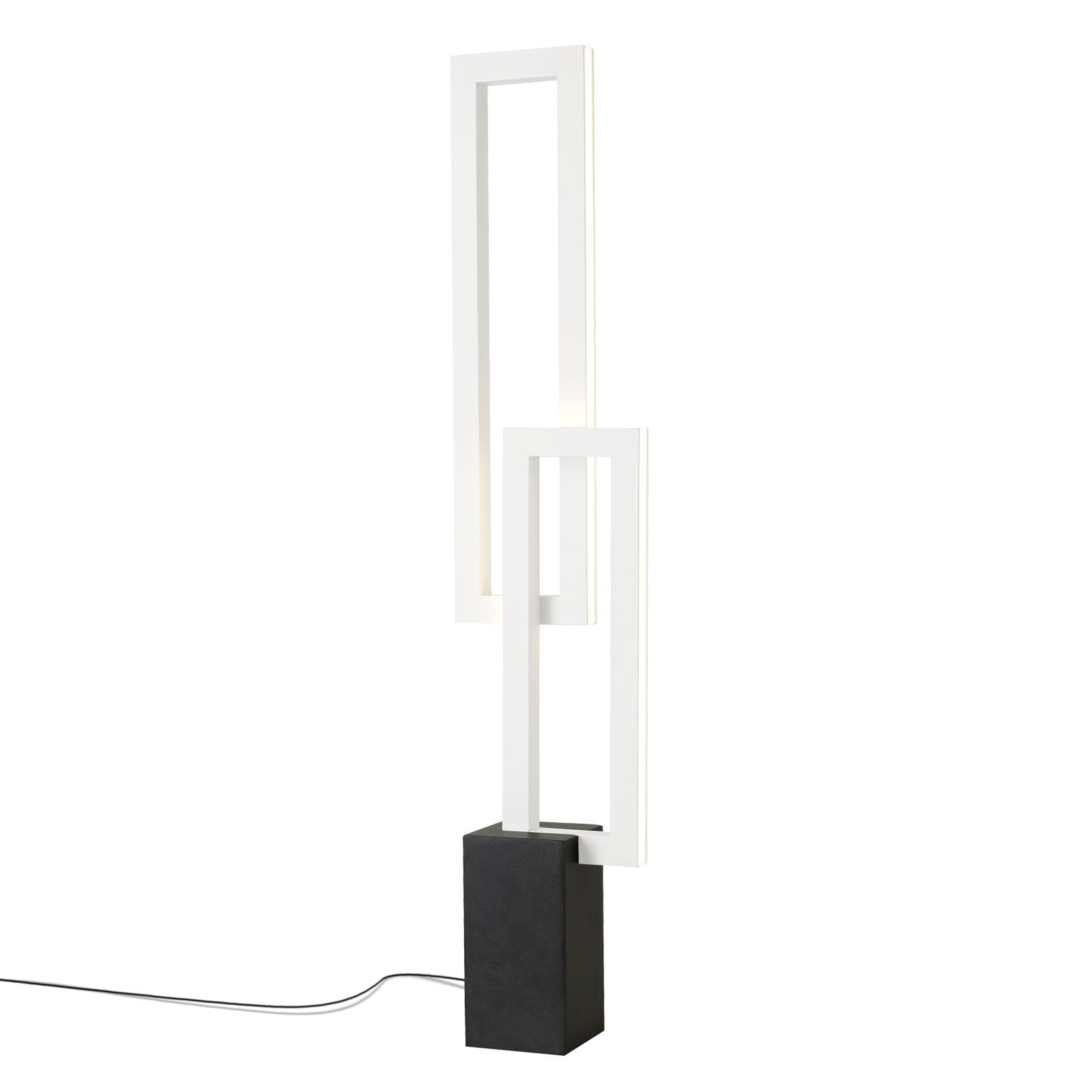 Mural LED-bordlampe kantet, hvit