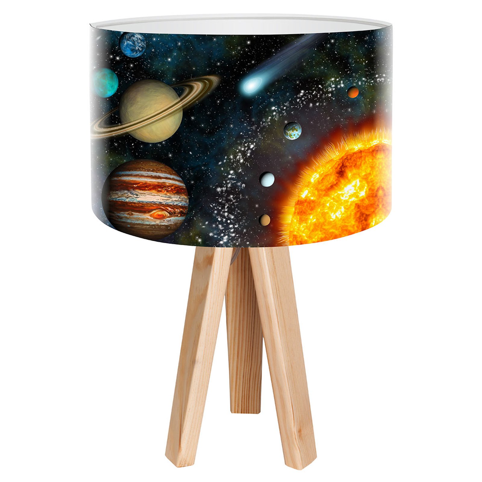 Space bordlampe med realistisk verdensrom-trykk