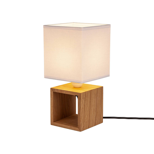 Bordlampe Monas, oljet eik, hvit