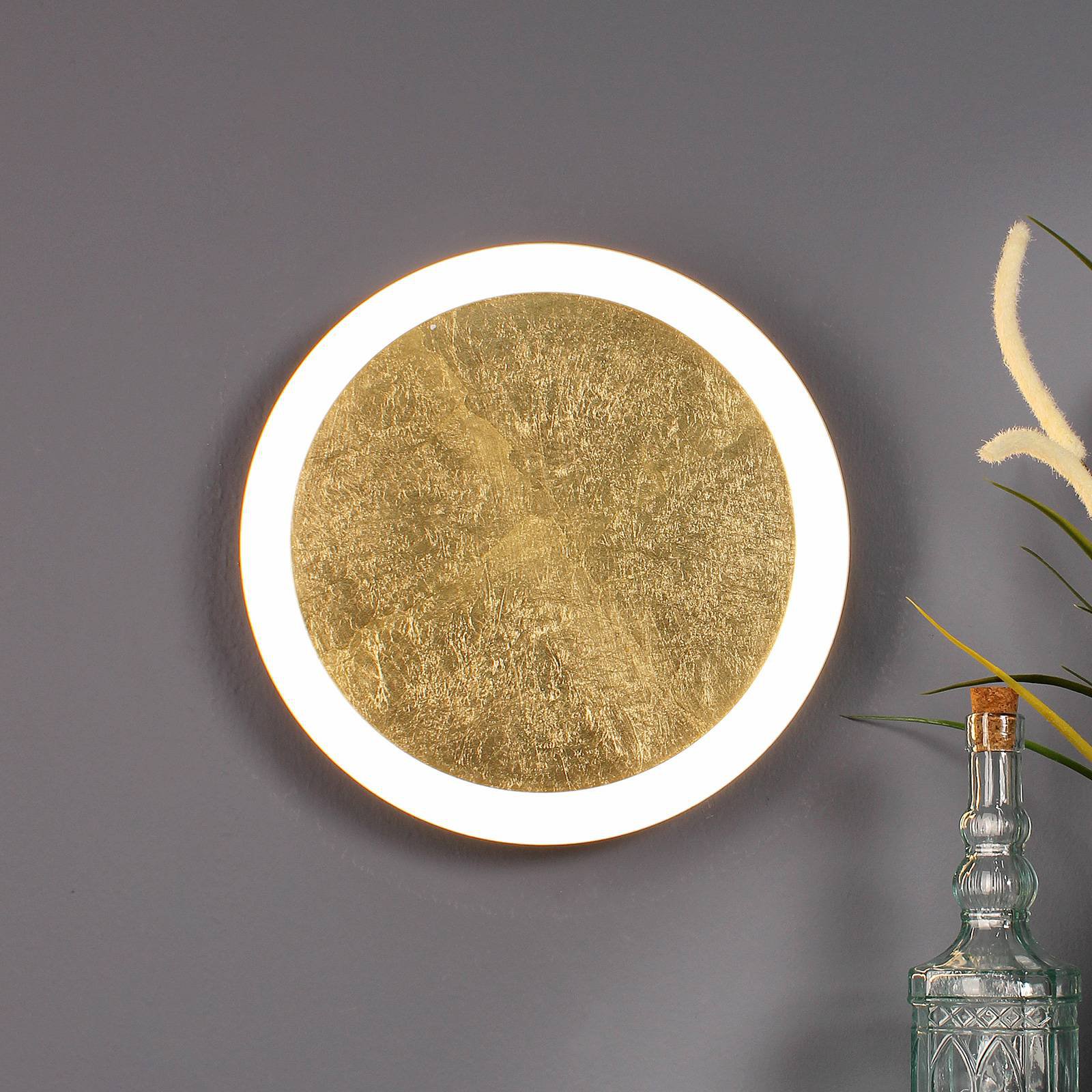 LED-taklampe Moon Ø 40 cm, gull