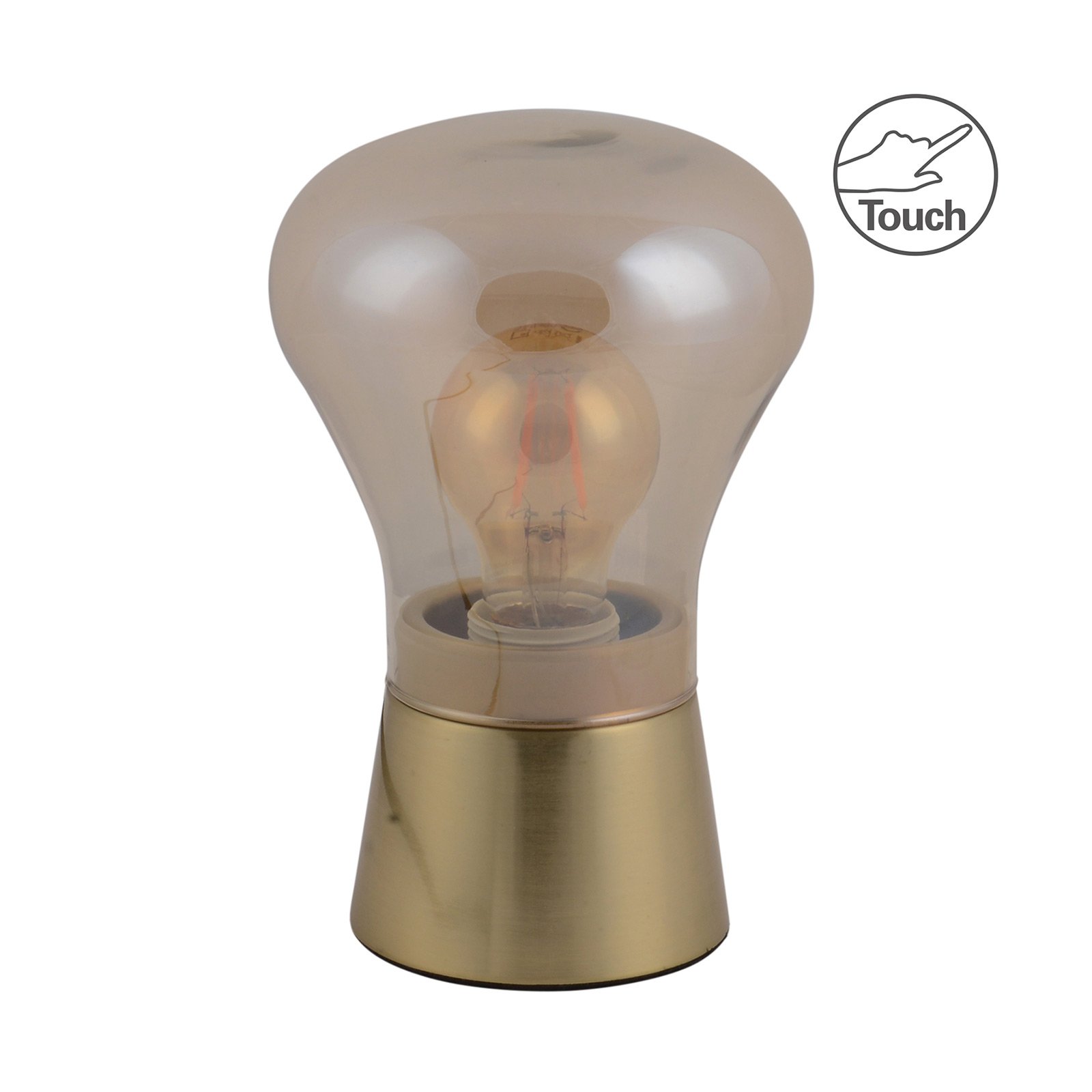 Derry bordlampe av glass, messing