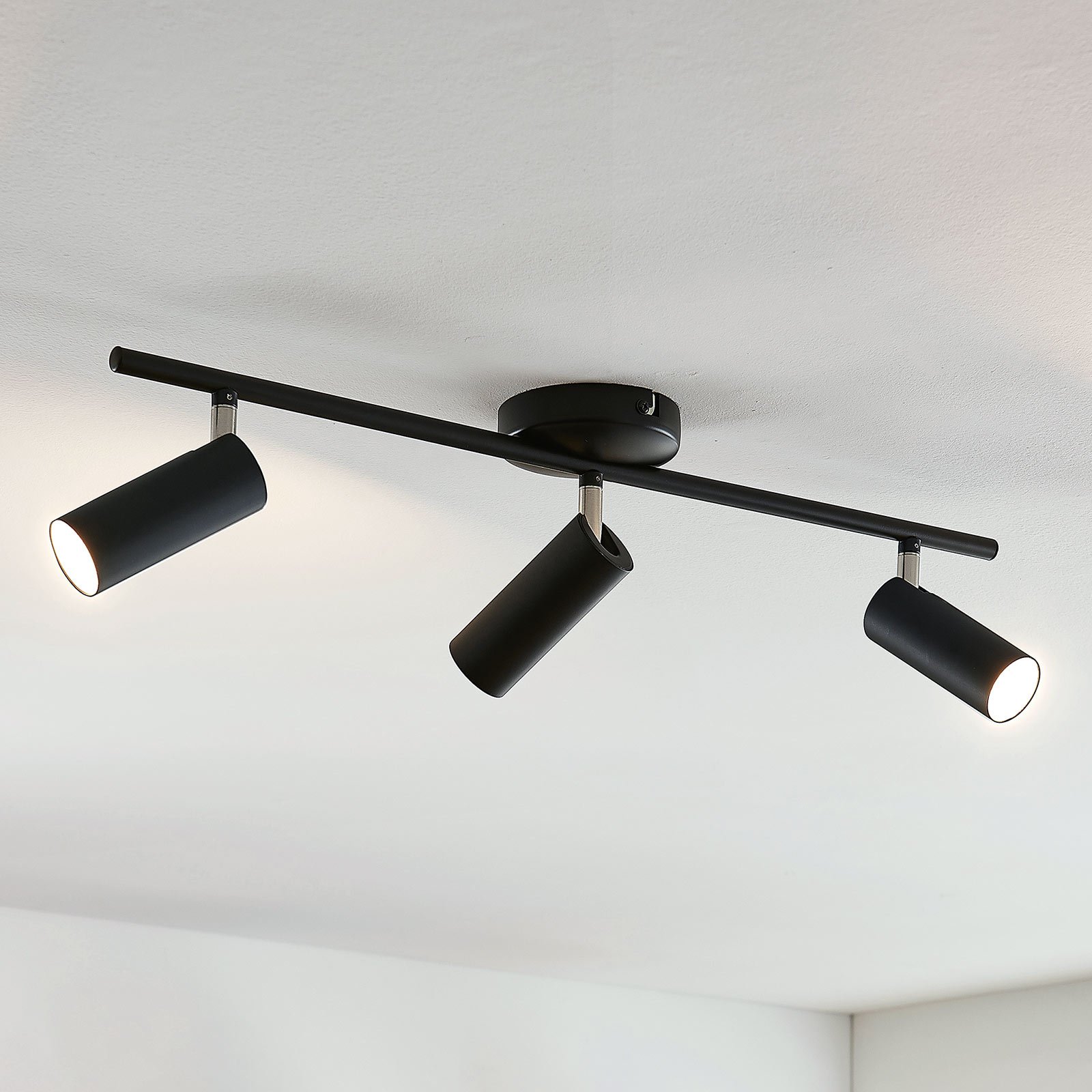 LED-taklampe Camille, svart, 3 lyskilder