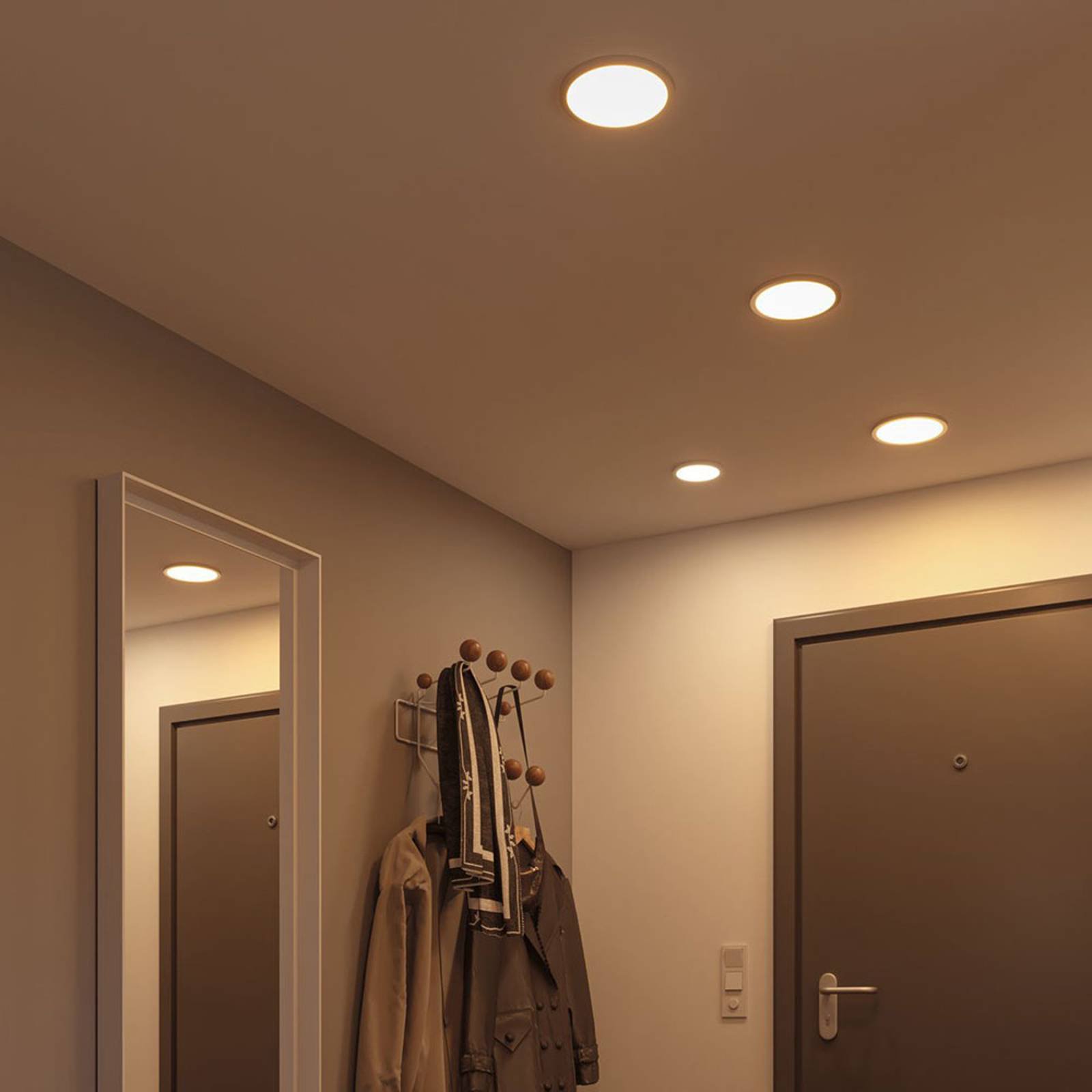 Paulmann LED-panel Areo 3 000 K rund krom 11,8 cm