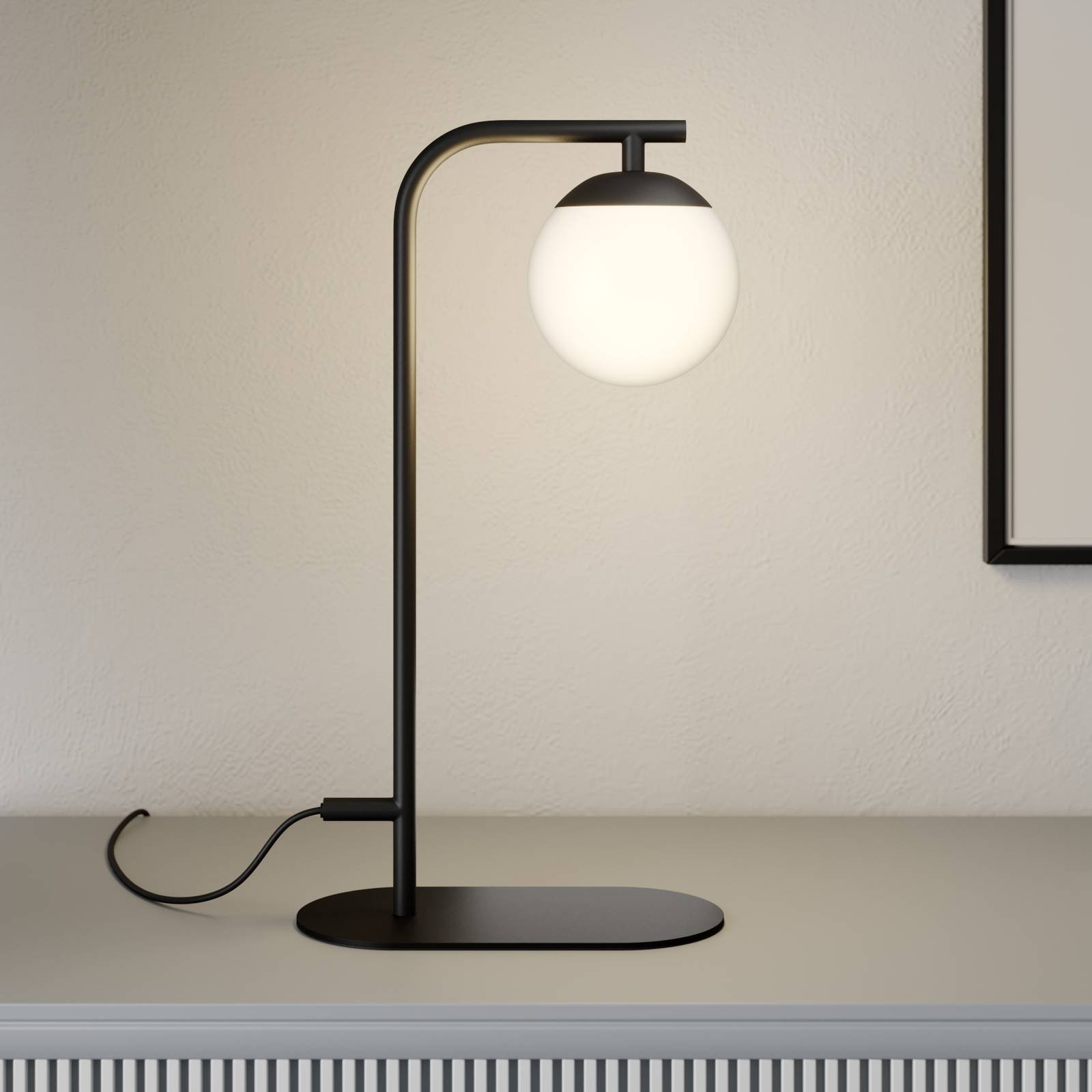 Lucande Rama LED-bordlampe med glasskjerm