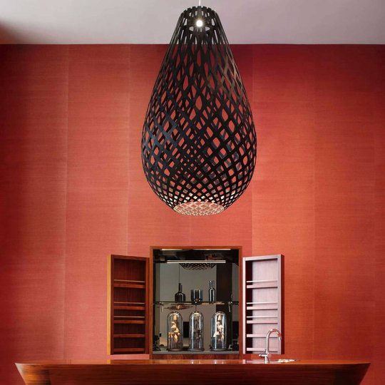 david trubridge Koura pendellampe 75 cm svart