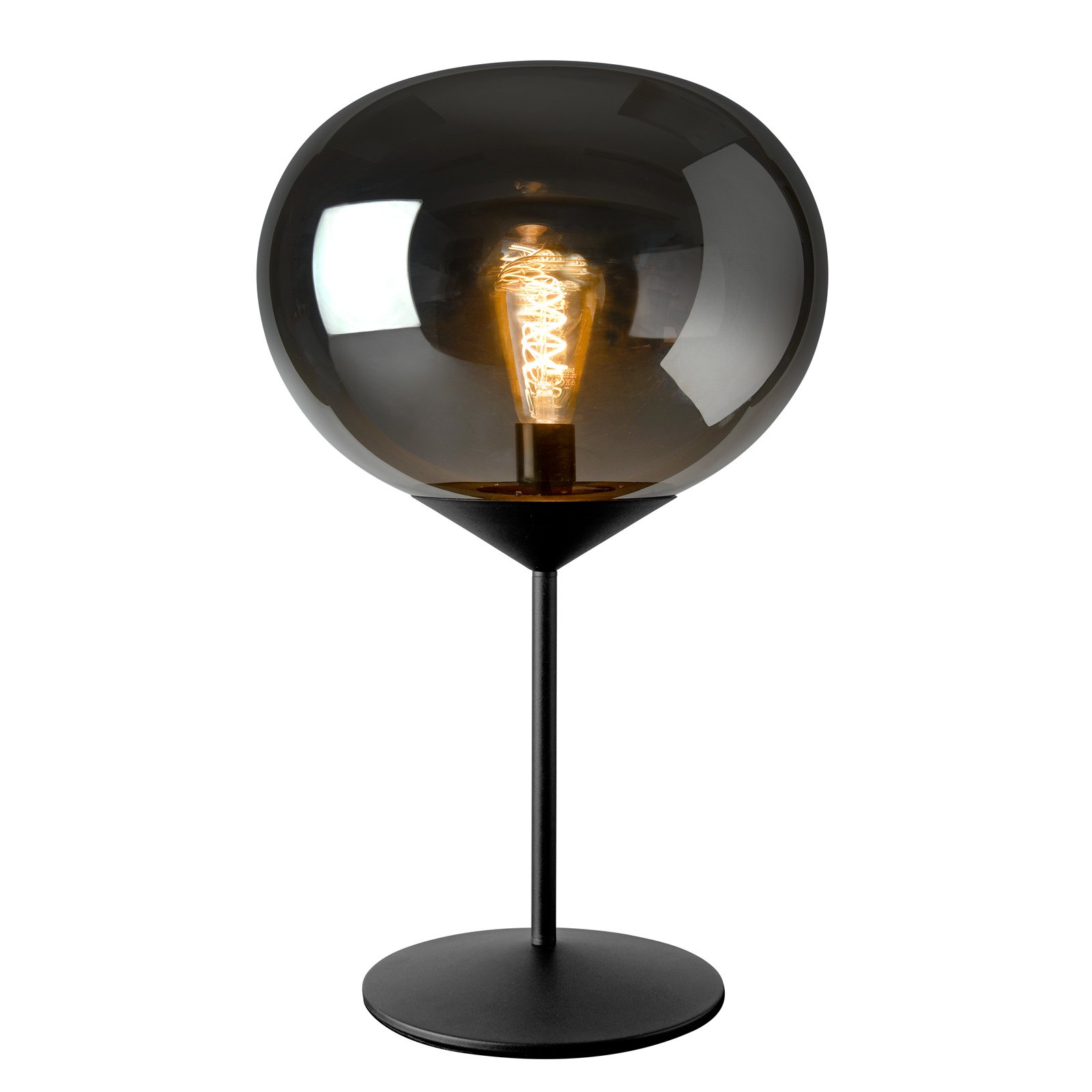 Bordlampe Drop med røykglass-skjerm