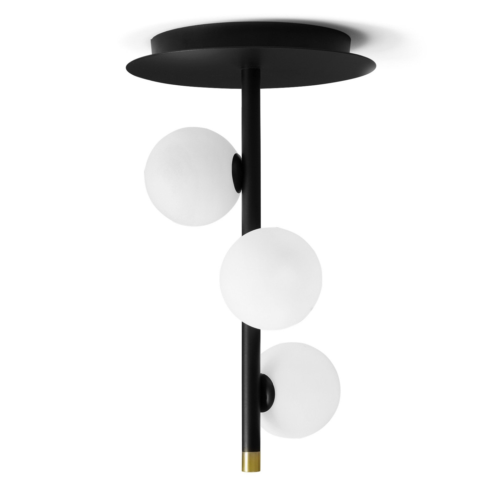 Taklampe Pomì, tre lyskilder med glasskuler