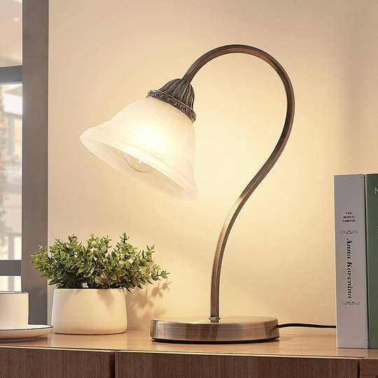 Buet bordlampe Mialina, E27 LED-pære
