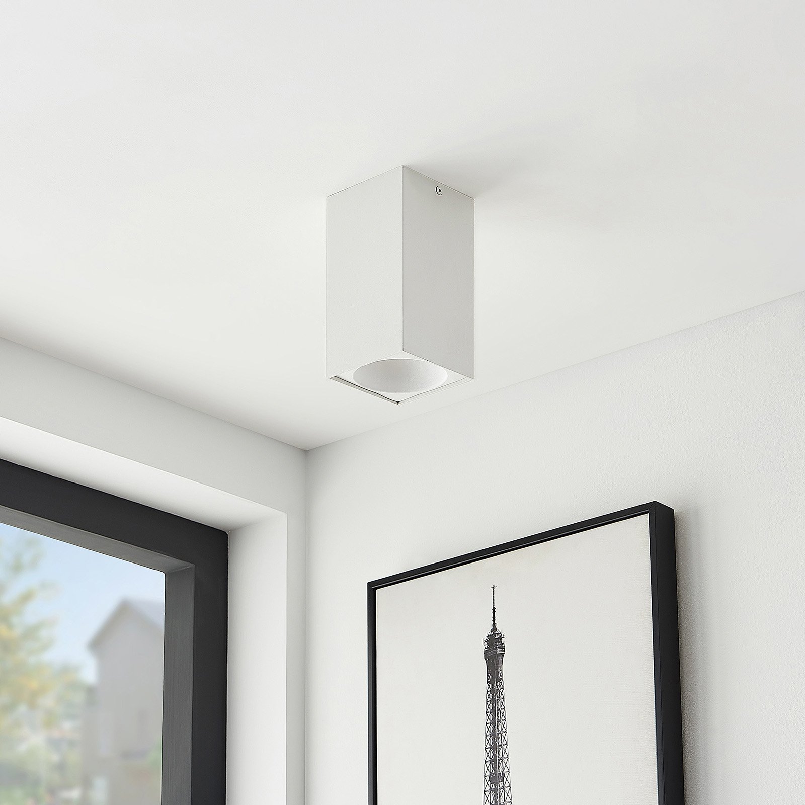 Arcchio Hinka taklampe, kantet, 18 cm, hvit