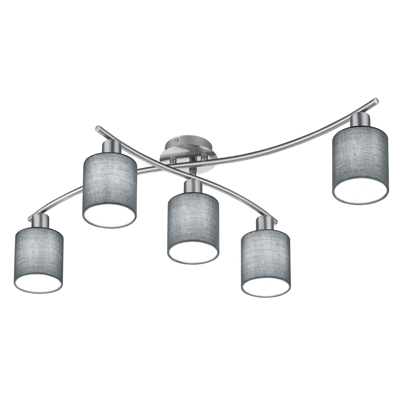Taklampe Garda - 5 lyskilder med grå skjermer