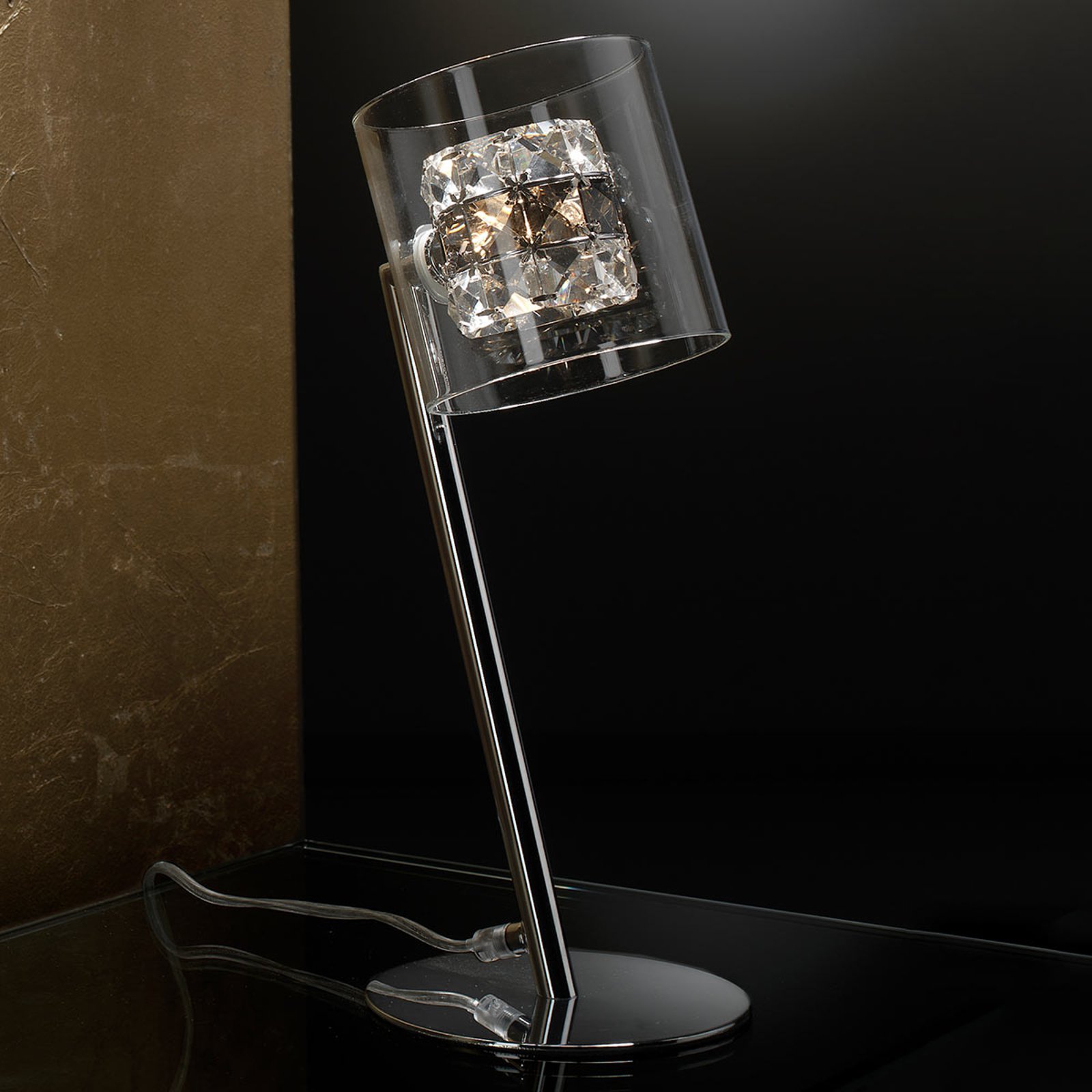 LED-bordlampe Flash med krystallringer