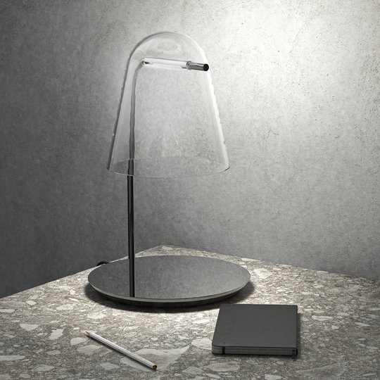 Prandina Sino T3 LED-bordlampe klar/svart krom