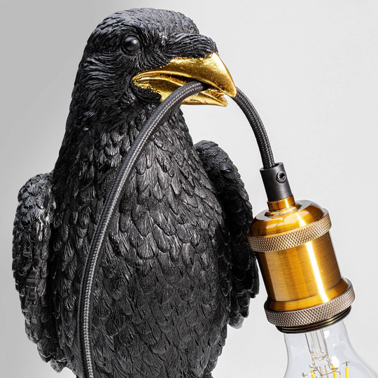 KARE Animal Sitting Crow bordlampe i svart