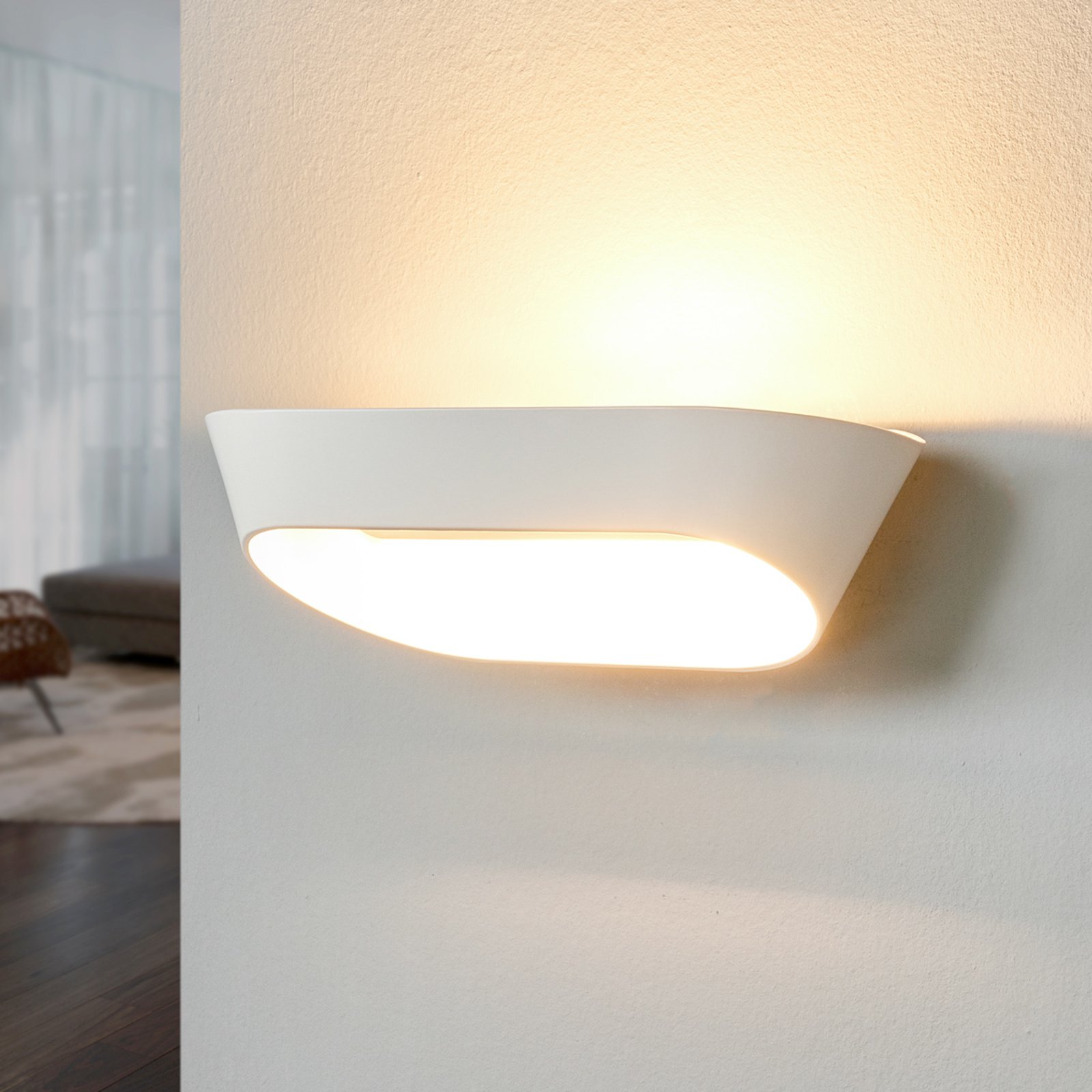 JK - indirekte strålende vegglampe, hvit