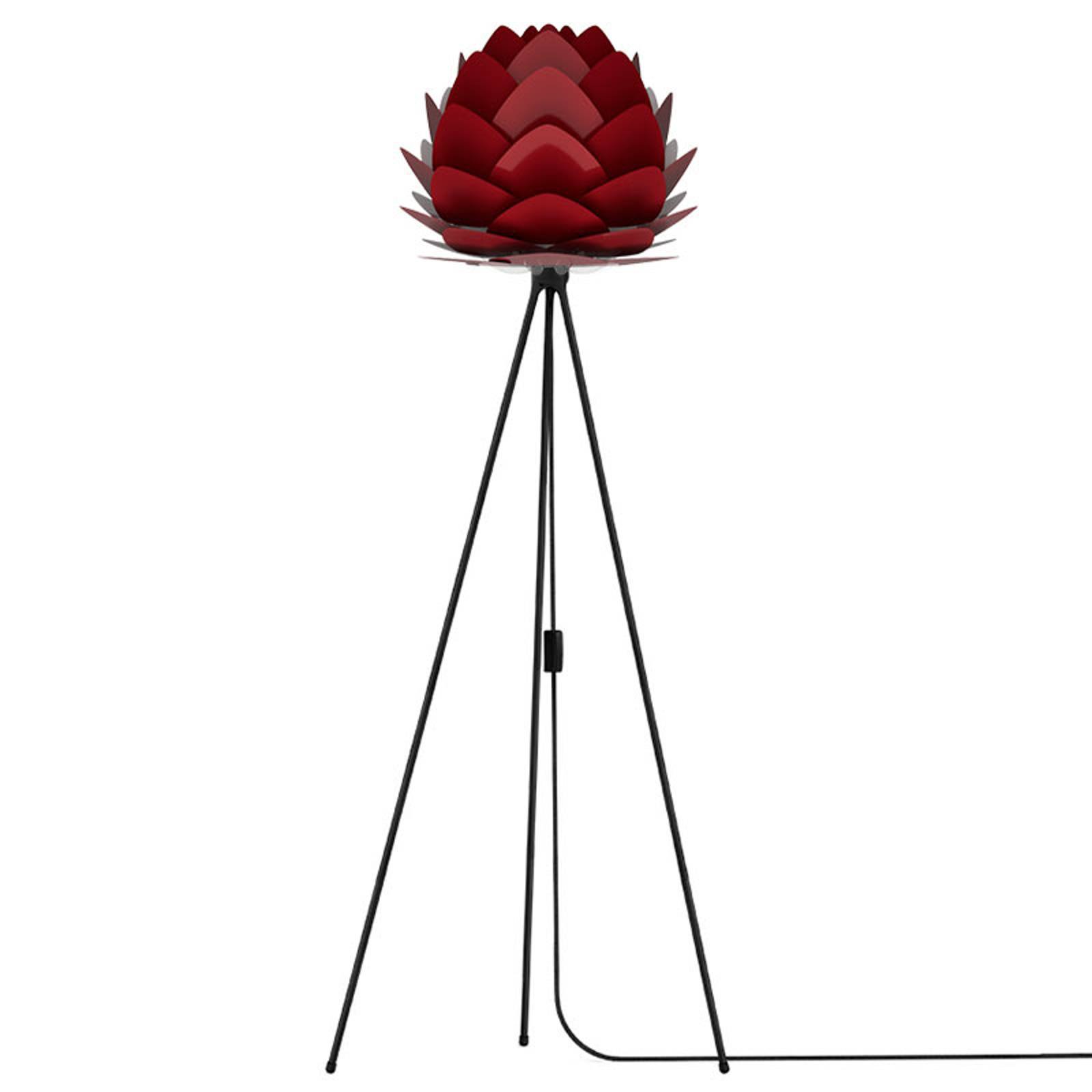 UMAGE Aluvia mini-gulvlampe svart/rubinrød