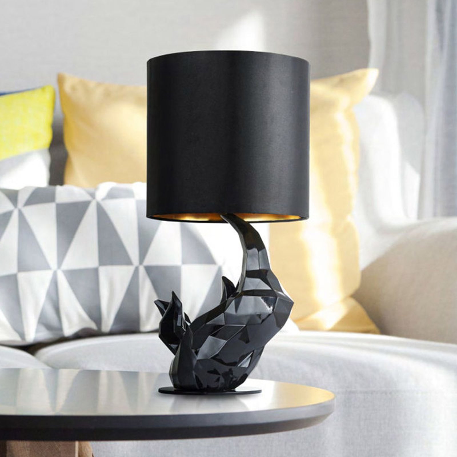 Bordlampe Neshorn svart
