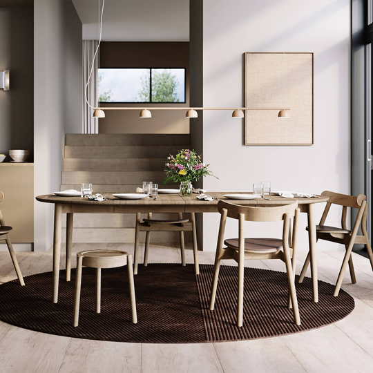 Northern Blush LED-hengelampe, 5 lyskilder, beige