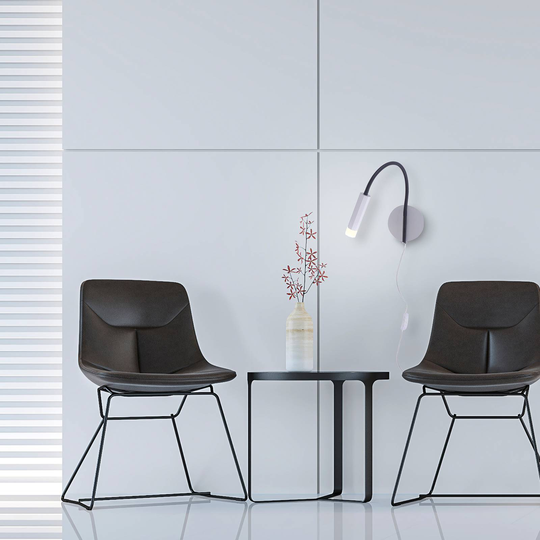 Paul Neuhaus Pure-Gemin LED-vegglampe sølv