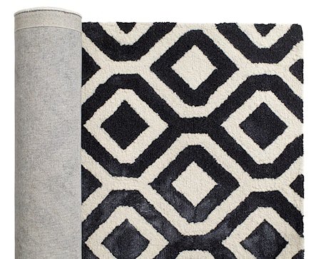 Geometric teppe - Dark blue/off white