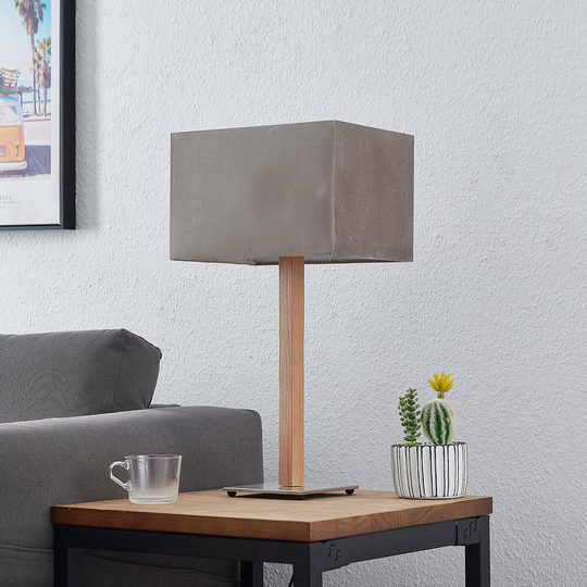 Lucande Heily bordlampe, kantet, grå