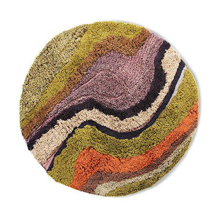Rundt tufted teppe gradient 150 cm